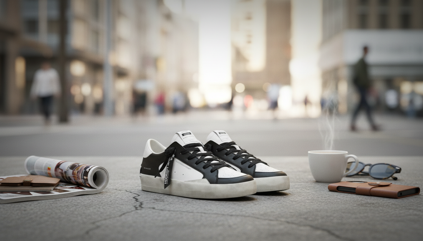 Crime London Men’s Black Leather Sneakers: Sleek Daily Pair