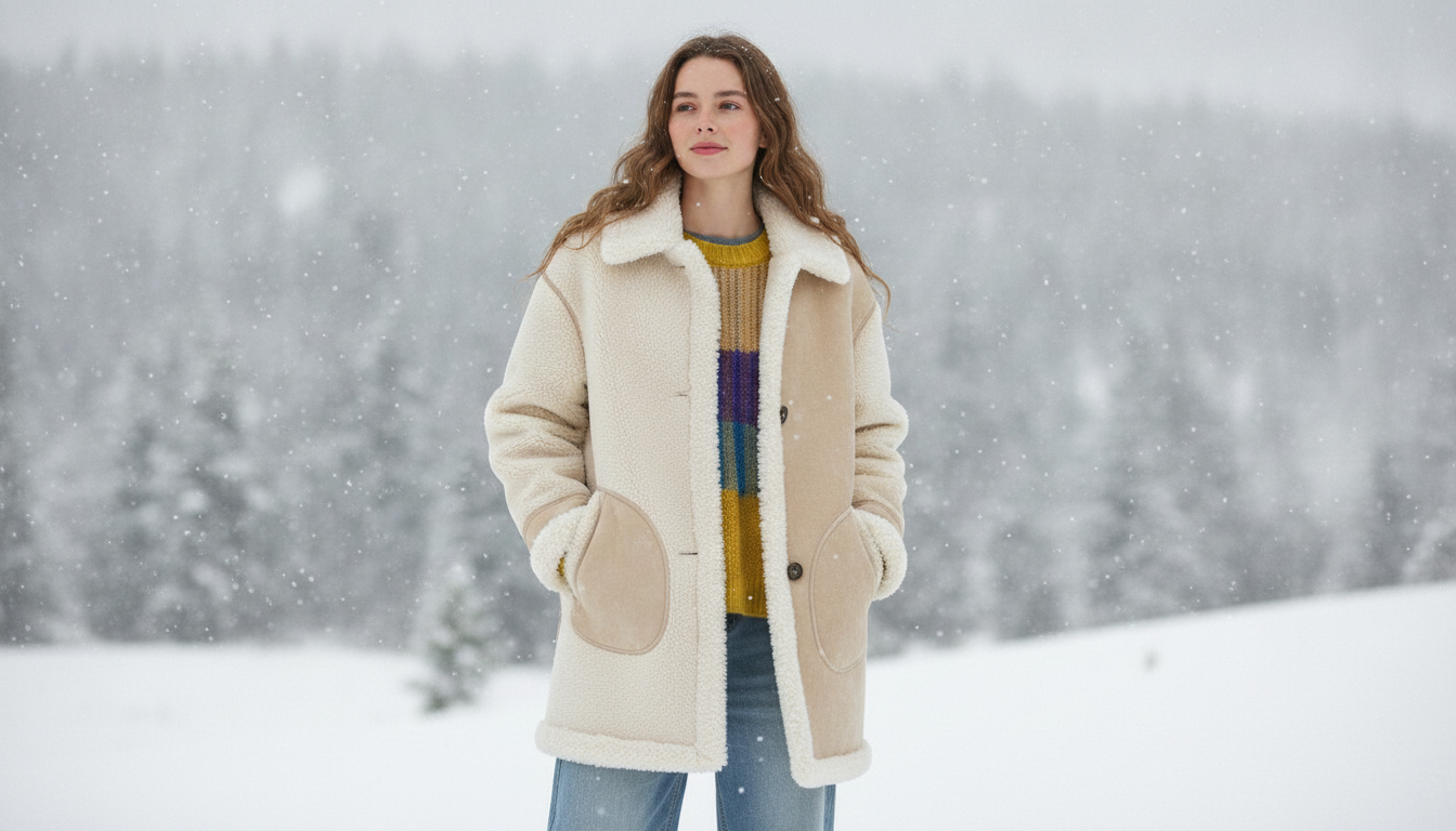 Reversible Plush Long Coat: Minimalist Warmth for Women