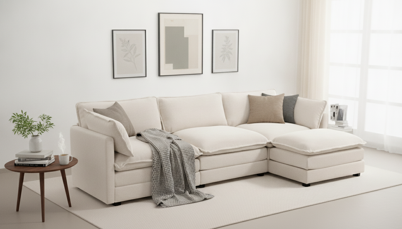 Oversized Modular 4-Seater L-Shape with Ottoman Guide